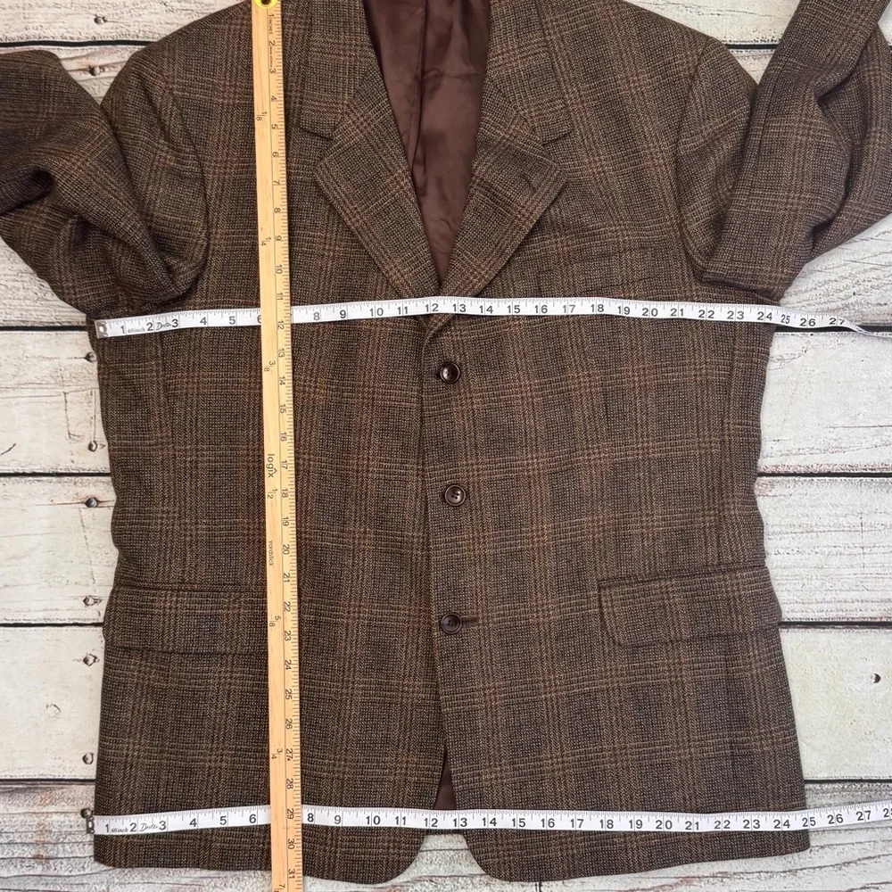 Men's 44R Vito Rufolo Wool Blazer‎ Brown Tweed Sport Coat Italian Fabric Classic